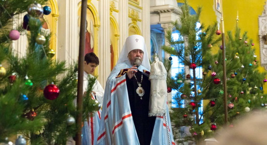 20160107 305 Рождество Христово вечерня Свято-Никольский казачий собор Омск митр Владимир (Иким) IMG_8255
