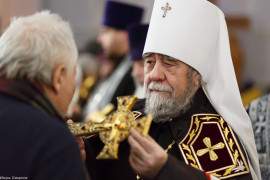 180218 244 Вечерня с чином прощения Собор Успения Омск митр. Владимир (Иким) IMG_2873