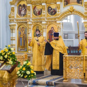 20150711 001 Праздник святых апостолов Петра и Павла Свято-Успенский каф. собор Омск митр. Владимир (Иким) 5942