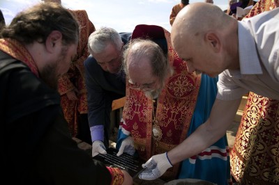 2020.05.12 Освящение закладного камня в основание храма в честь Казанской иконы Пресвятой Богородицы в деревне Пахомовка (31)