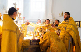 В Неделю 14-ю по Пятидесятнице митрополит Владимир совершил Литургию в Успенском кафедральном соборе