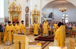 В Неделю 15-ю по Пятидесятнице митрополит Владимир совершил Литургию в Рождественском соборе города Омска